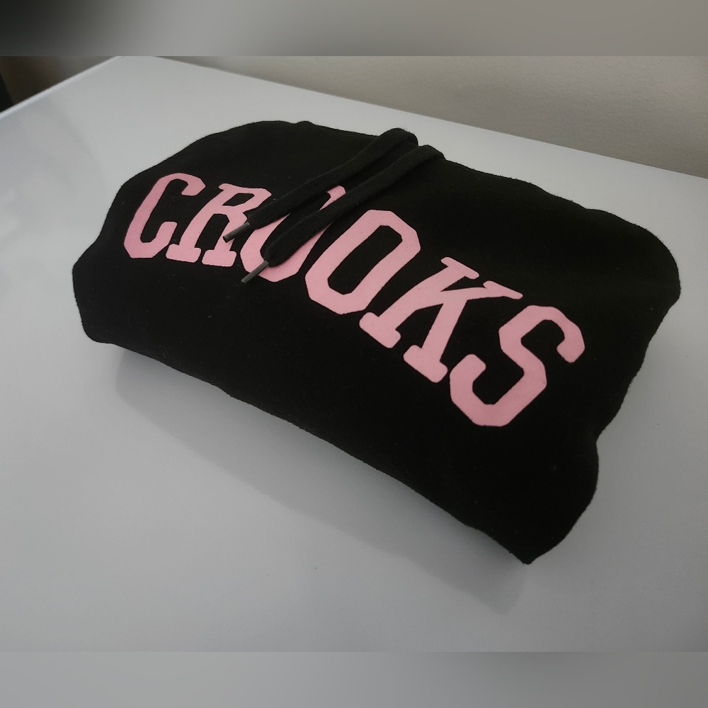 Womens Black & Pink Crooks & Castles HOODIE
